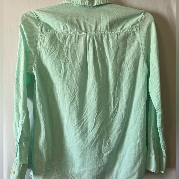 Patagonia Women’s Mint Green Long Sleeve Stripped Button Down Shirt Size Medium - Picture 2 of 7